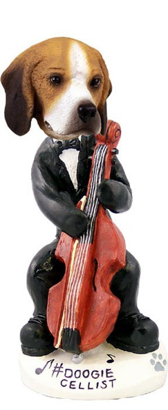 Beagle Cellist Doogie Collectible Dog Figurine