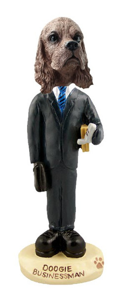 Brown Cocker Spaniel Businessman Doogie Collectible Dog Figurine