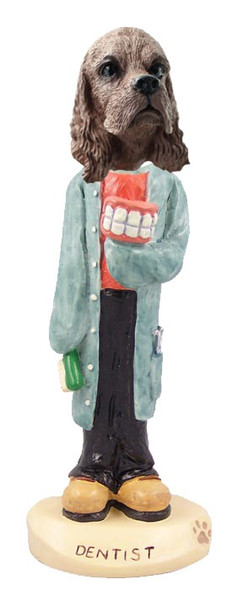Brown Cocker Spaniel Dentist Doogie Collectible Dog Figurine