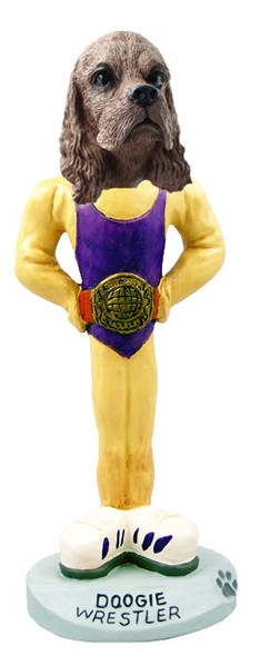 Brown Cocker Spaniel Wrestler Doogie Collectible Dog Figurine