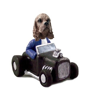 Brown Cocker Spaniel Hot Rod Doogie Collectible Dog Figurine