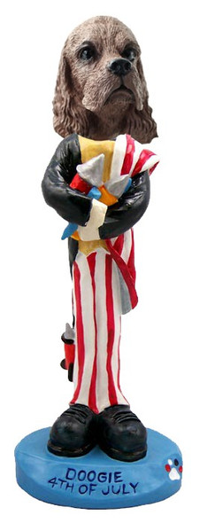 Brown Cocker Spaniel 4th of July Doogie Collectible Dog Figurine