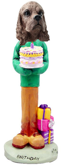 Brown Cocker Spaniel Birthday Doogie Collectible Dog Figurine
