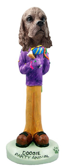 Brown Cocker Spaniel Party Animal Doogie Collectible Dog Figurine