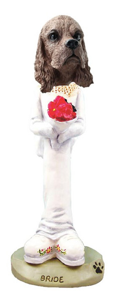 Brown Cocker Spaniel Bride Doogie Collectible Dog Figurine