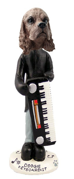 Brown Cocker Spaniel Keyboardist Doogie Collectible Dog Figurine