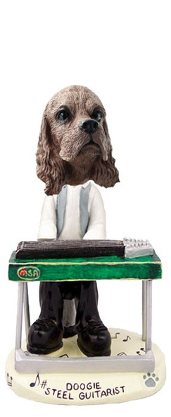 Brown Cocker Spaniel Steel Guitarist Doogie Collectible Dog Figurine