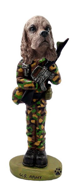 Brown Cocker Spaniel U S Army Doogie Collectible Dog Figurine