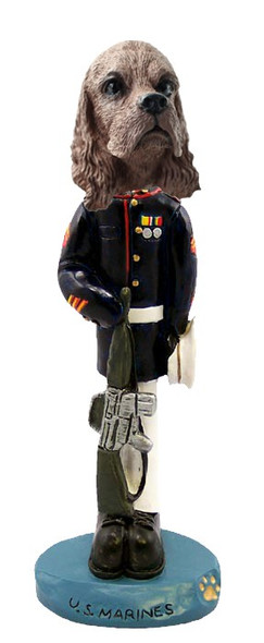 Brown Cocker Spaniel U S Marines Doogie Collectible Dog Figurine