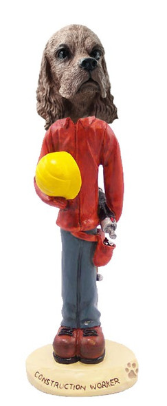 Brown Cocker Spaniel Construction Worker Doogie Collectible Dog Figurine