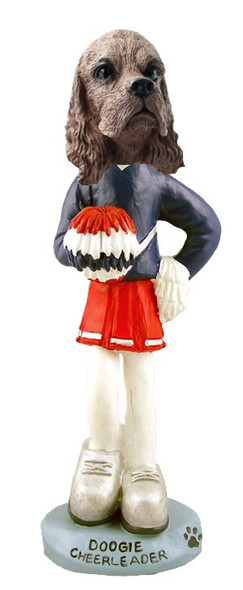 Brown Cocker Spaniel Cheerleader Doogie Collectible Dog Figurine