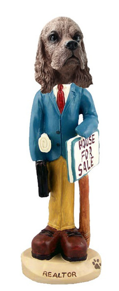 Brown Cocker Spaniel Male Realtor Doogie Collectible Dog Figurine