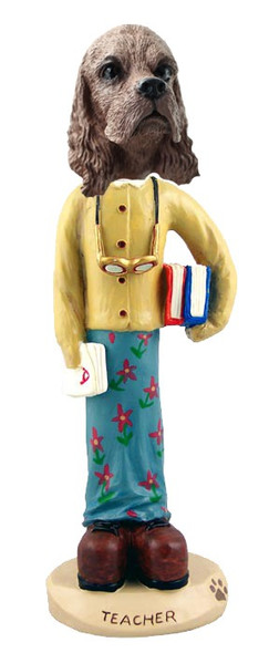 Brown Cocker Spaniel Female Teacher Doogie Collectible Dog Figurine