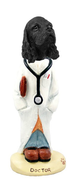 Black Cocker Spaniel Doctor Doogie Collectible Dog Figurine