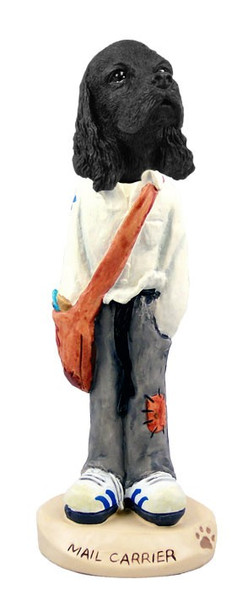 Black Cocker Spaniel Mail Carrier Doogie Collectible Dog Figurine