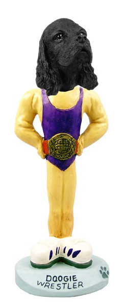 Black Cocker Spaniel Wrestler Doogie Collectible Dog Figurine