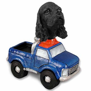 Black Cocker Spaniel Pickup Doogie Collectible Dog Figurine