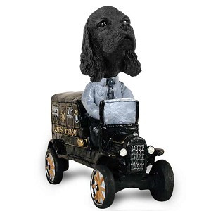 Black Cocker Spaniel Paddy Wagon Doogie Collectible Dog Figurine