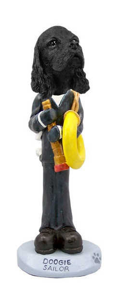 Black Cocker Spaniel Sailor Doogie Collectible Dog Figurine