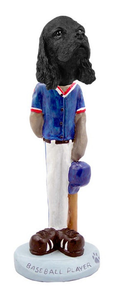 Black Cocker Spaniel Baseball Doogie Collectible Dog Figurine