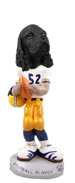 Black Cocker Spaniel Football Player Doogie Collectible Dog Figurine