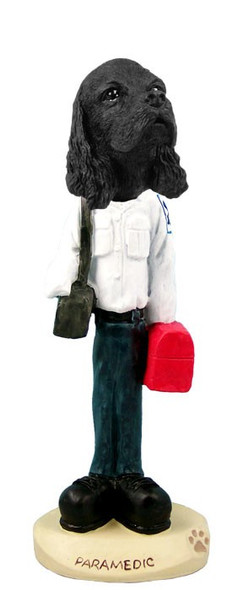 Black Cocker Spaniel Paramedic Doogie Collectible Dog Figurine