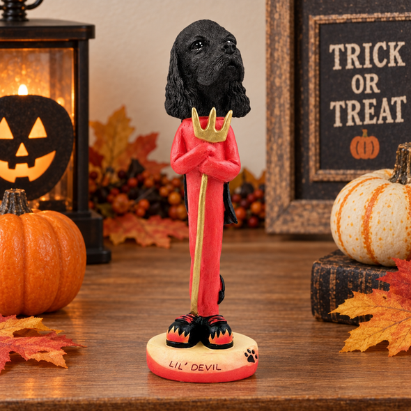 Black Cocker Spaniel Lil Devil Doogie Collectible Dog Figurine