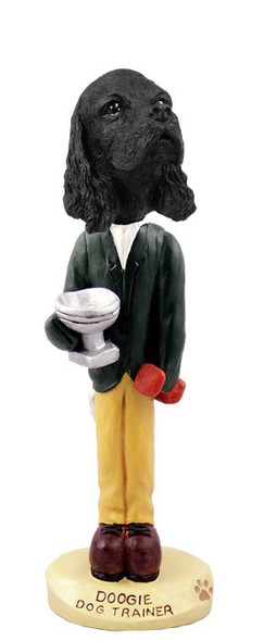 Black Cocker Spaniel Trainer Doogie Collectible Dog Figurine