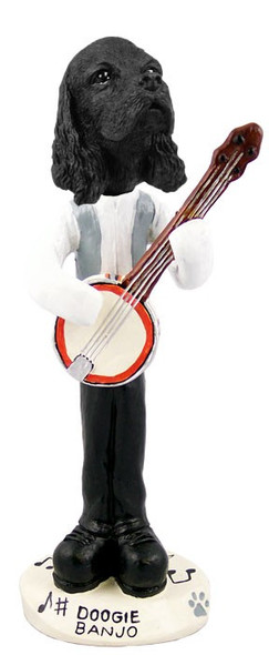 Black Cocker Spaniel Banjo Doogie Collectible Dog Figurine
