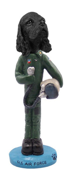 Black Cocker Spaniel U S Air Force Doogie Collectible Dog Figurine