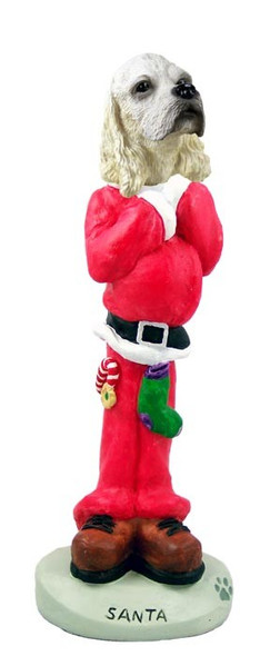 Blonde Cocker Spaniel Santa Doogie Collectible Dog Figurine