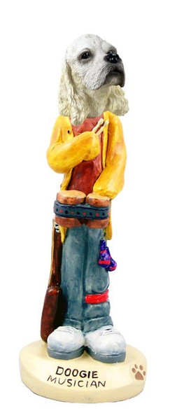 Blonde Cocker Spaniel Musician Doogie Collectible Dog Figurine