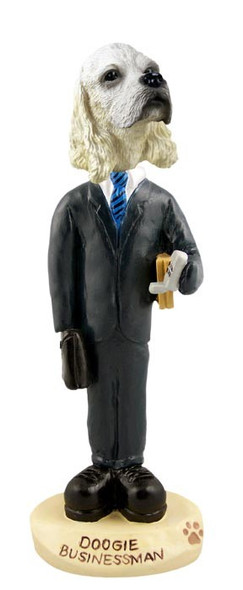 Blonde Cocker Spaniel Businessman Doogie Collectible Dog Figurine