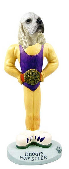 Blonde Cocker Spaniel Wrestler Doogie Collectible Dog Figurine
