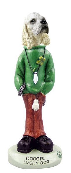 Blonde Cocker Spaniel Lucky Doogie Collectible Dog Figurine