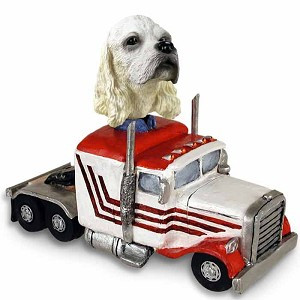 Blonde Cocker Spaniel Truck Tractor Doogie Collectible Dog Figurine