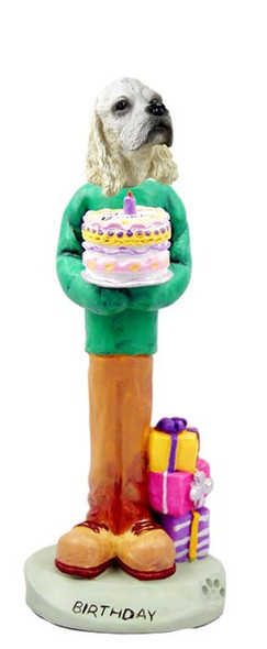 Blonde Cocker Spaniel Birthday Doogie Collectible Dog Figurine