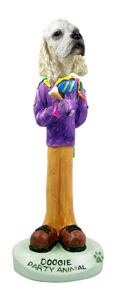 Blonde Cocker Spaniel Party Animal Doogie Collectible Dog Figurine