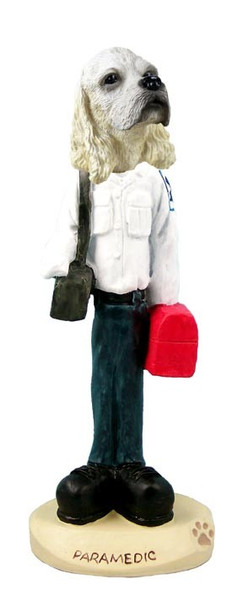 Blonde Cocker Spaniel Paramedic Doogie Collectible Dog Figurine