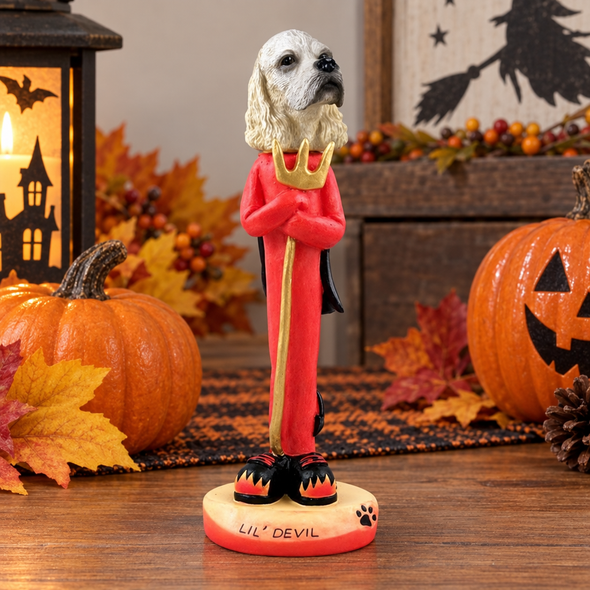 Blonde Cocker Spaniel Lil Devil Doogie Collectible Dog Figurine