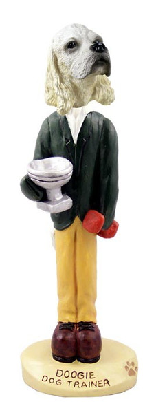 Blonde Cocker Spaniel Trainer Doogie Collectible Dog Figurine