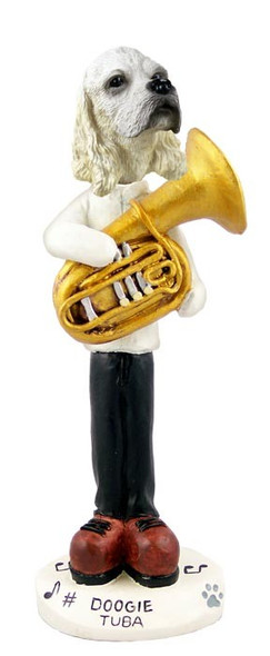 Blonde Cocker Spaniel Tuba Doogie Collectible Dog Figurine
