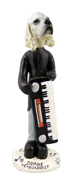 Blonde Cocker Spaniel Keyboardist Doogie Collectible Dog Figurine