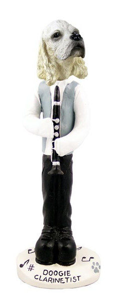 Blonde Cocker Spaniel Clarinetist Doogie Collectible Dog Figurine