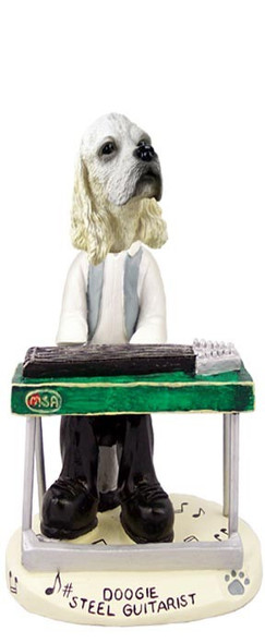 Blonde Cocker Spaniel Steel Guitarist Doogie Collectible Dog Figurine