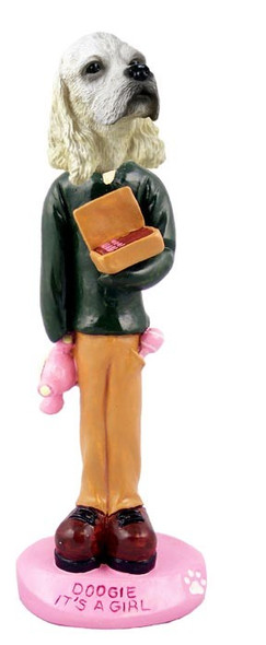 Blonde Cocker Spaniel It's a Girl Doogie Collectible Dog Figurine