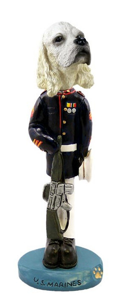 Blonde Cocker Spaniel U S Marines Doogie Collectible Dog Figurine