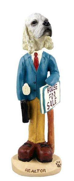Blonde Cocker Spaniel Male Realtor Doogie Collectible Dog Figurine