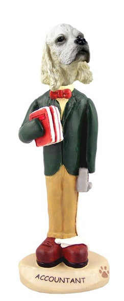 Blonde Cocker Spaniel Male Accountant Doogie Collectible Dog Figurine