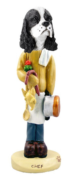 Black & White Cocker Spaniel Chef Doogie Collectible Dog Figurine
